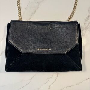 Vince Camuto Black Shoulder Bag with Chain Strap